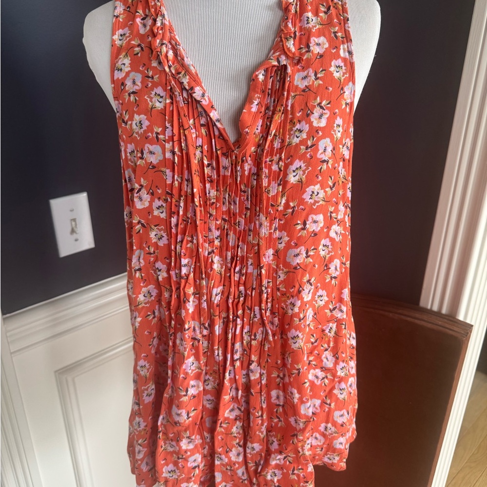 Sanctuary Floral Orange Sleeveless Top size small